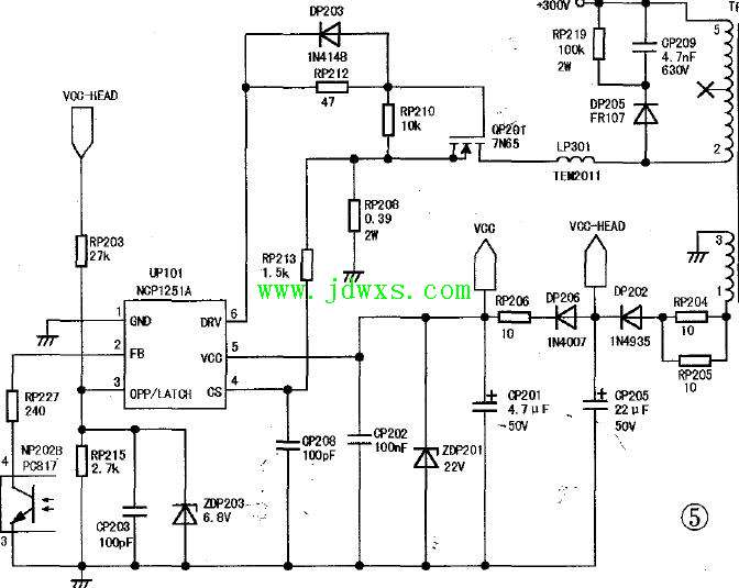 集成块NCP1251A引脚电压及对地电阻