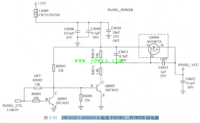 2SC3052+ A03407A 组成PANEL_POWER 的电路图纸
