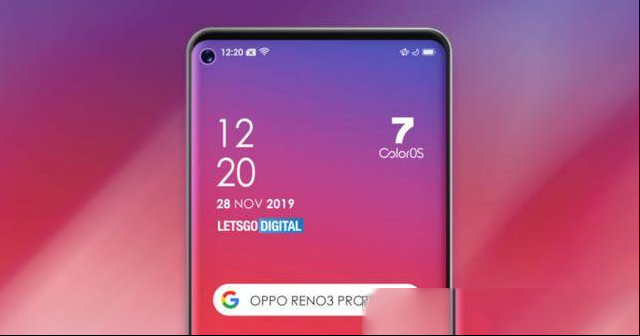 OPPOReno35G正面渲染图曝光：将采用挖孔屏