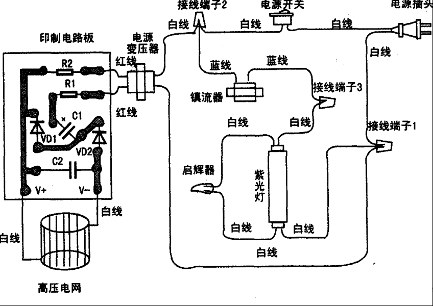 电子灭蚊灯的拆装要领