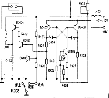 ECC5151心电图通电开机描记热笔不热，调节笔温电位器R503无效