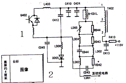 故障电视长虹R2518N彩电，伴音正常；图像严重偏向一侧，另一侧出现阴影，似近黑屏