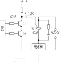 荣事达XQB40-97型洗衣机在使用过程中机内冒烟而后不能自动进水，但显示和操作正常，还能执行脱水程序。