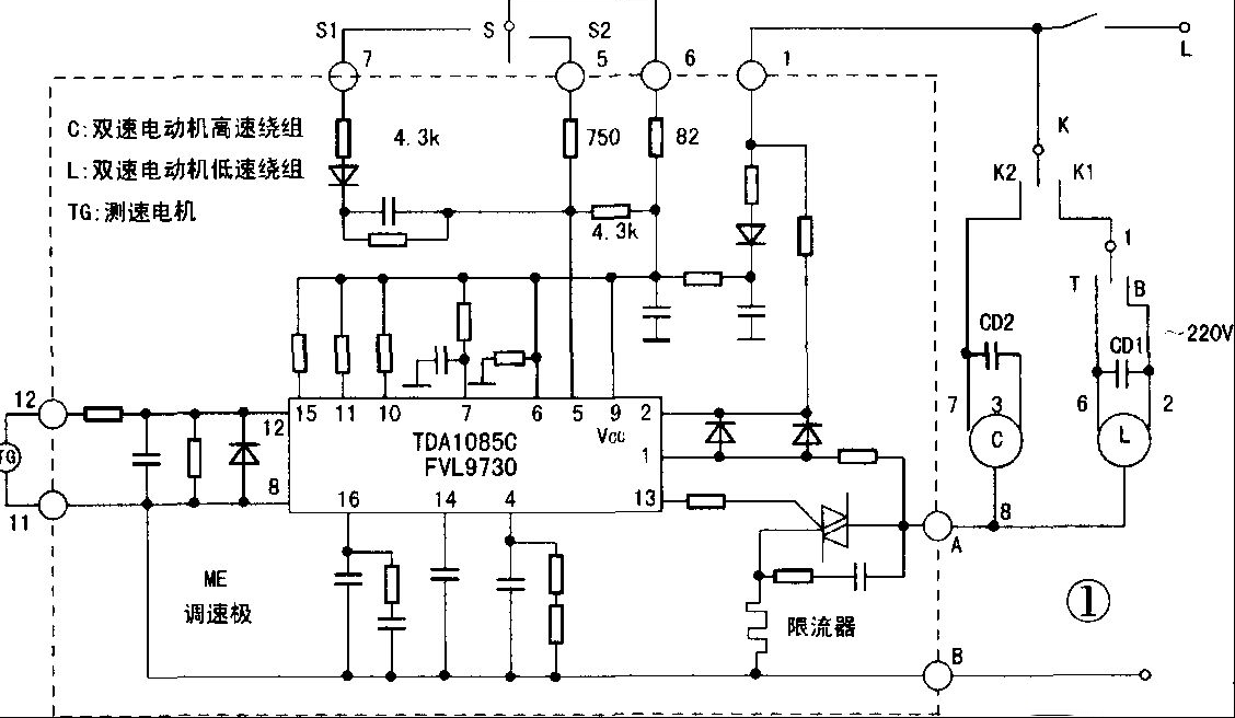 小鸭XQG50-428G滚筒洗衣机调速电路