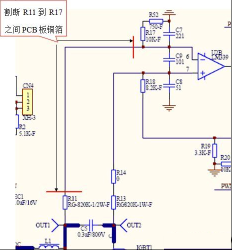 美的电磁炉MC-M02-B2主板开机出现间断加热的检修思路（图）