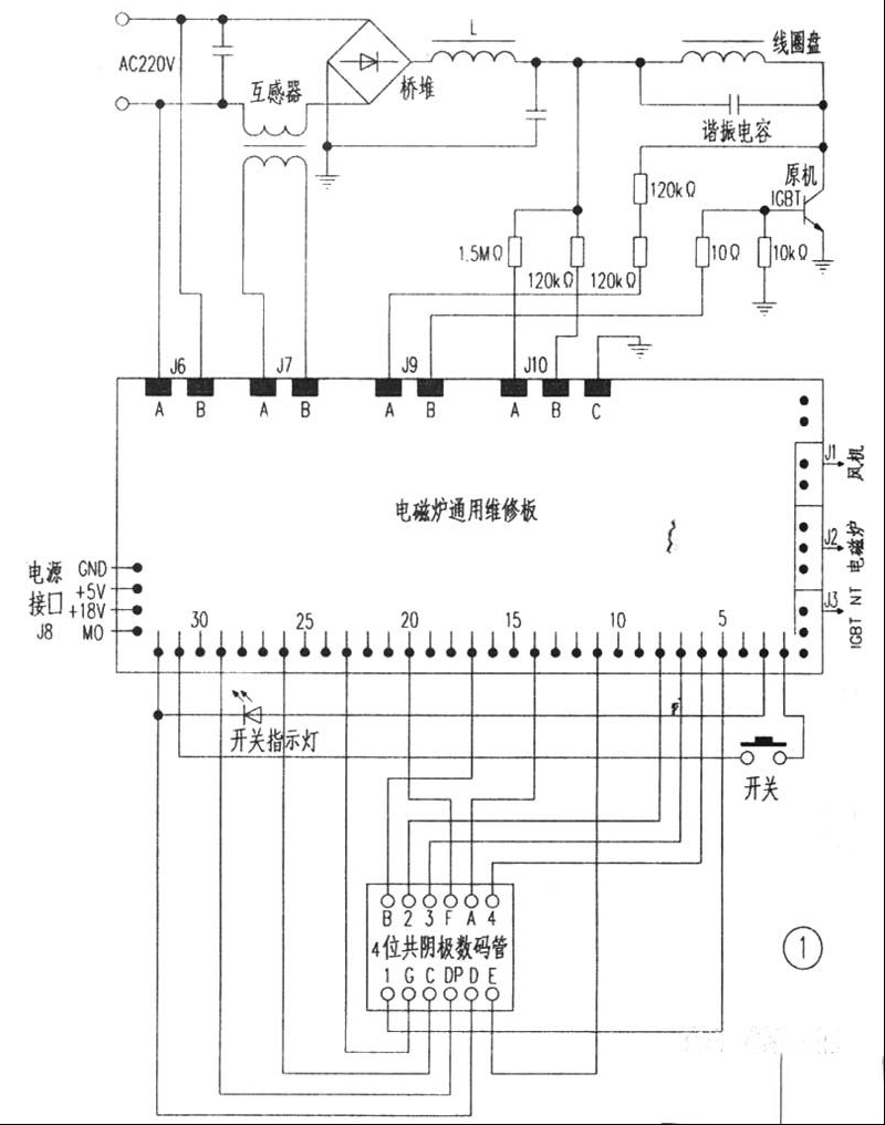 佳维电磁炉通用维修板功能与简介