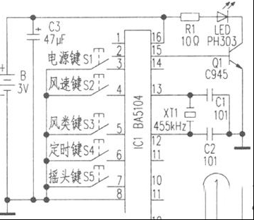 富士宝FS40-E8A遥控落地扇原理与维修