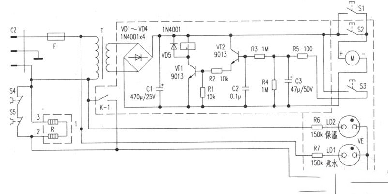 皇冠CH-4.8D自动电热水瓶电路原理
