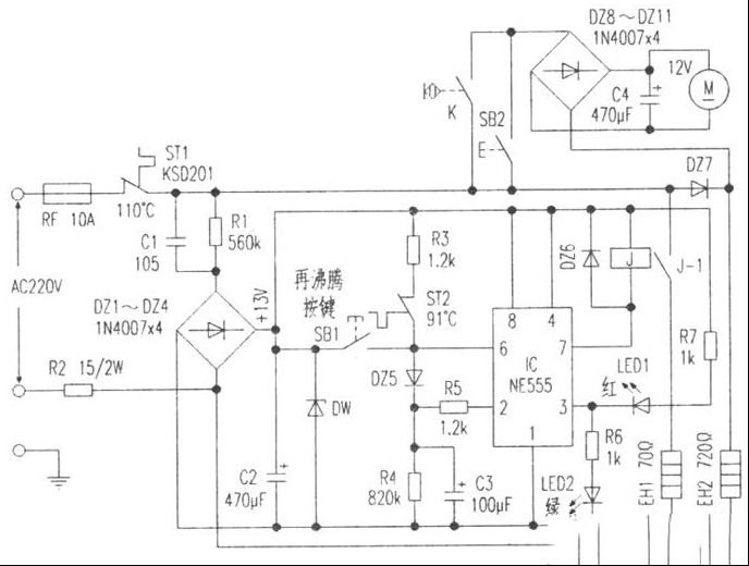 阿帕其牌电热水瓶电路原理与维修