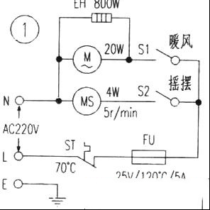 胜风DNL-L80A型旋转暖风机电路原理与维修