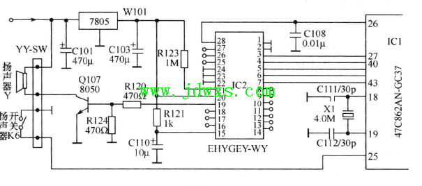 希贵WD800 -A 型微披炉，显示屏不亮，扬声器中有"嗒嗒"声