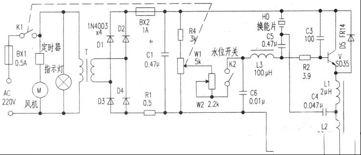 超声波加湿器电路原理分析和检修