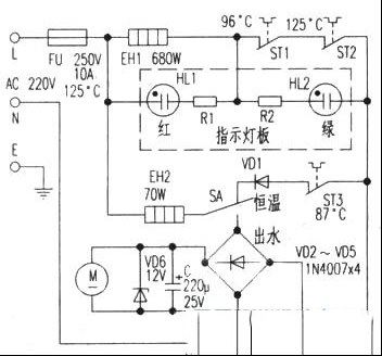 郎特HY-36B电热水瓶电路原理与维修