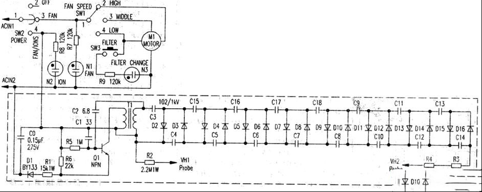 LC1460空气清新机电路原理