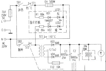 司迈特LRT-300A冷热两用饮水机电路原理与维修