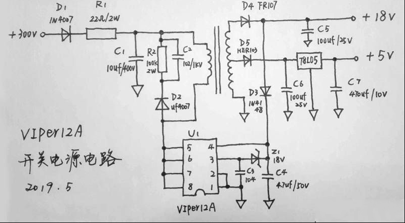 采用VIPer12A的开关电源电路分析（图）