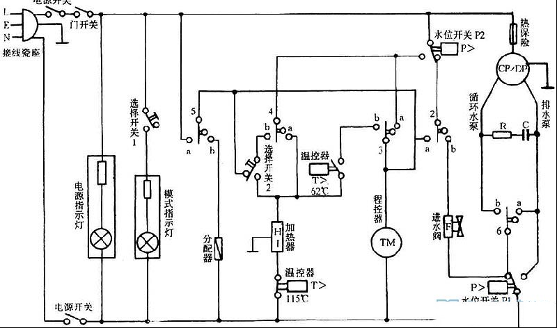 美的WP5B全自动洗碗机电路原理图