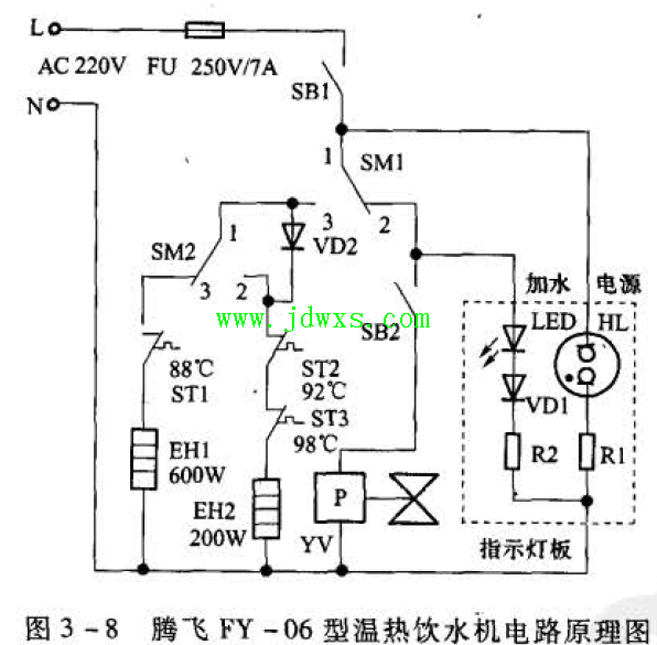 腾飞FY-06型温热饮水机检修思路两例