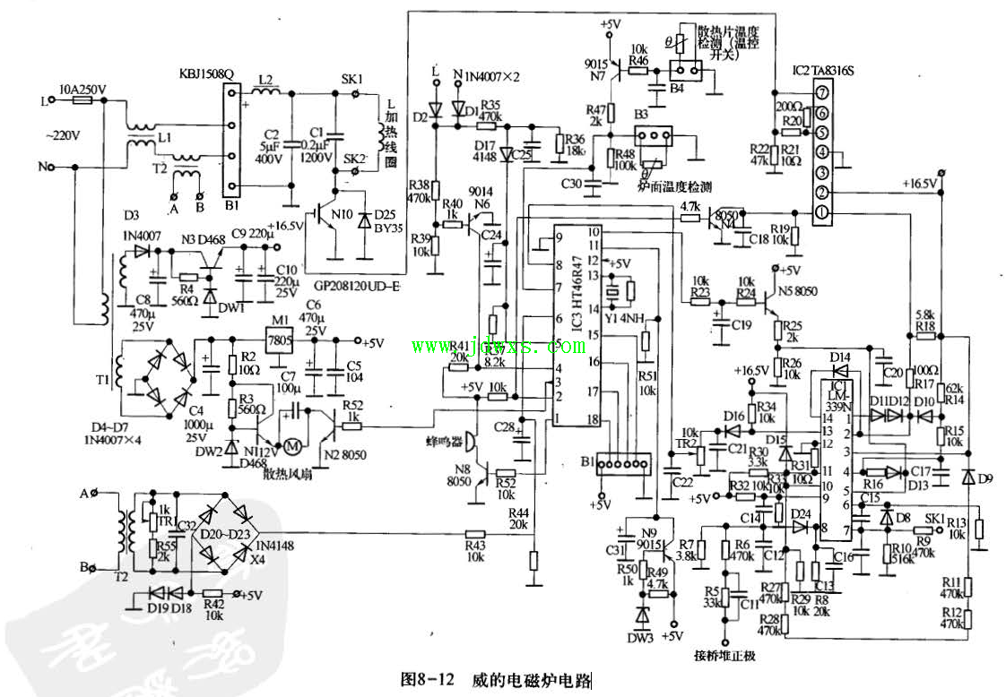 威的电磁炉数码管显示F4蜂鸣器报警