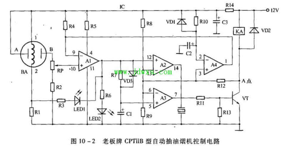 老板牌CPT11B型自动抽油烟机故障与检修
