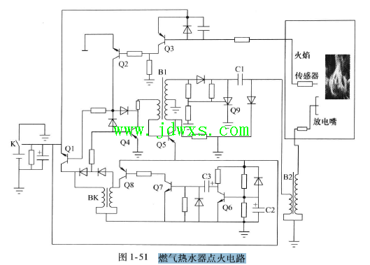 燃气热水器点火电路的工作原理