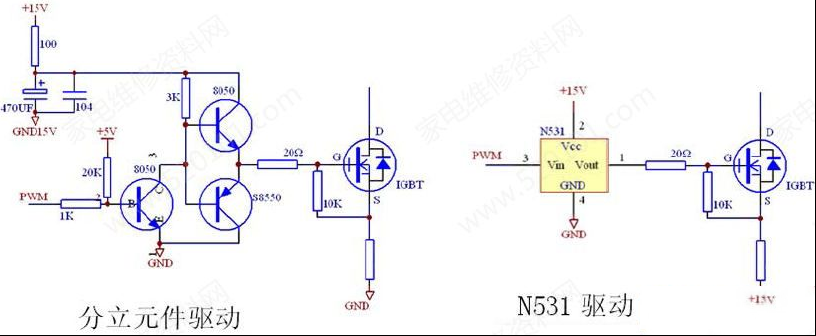 IGBT驱动N531典型驱动电路图