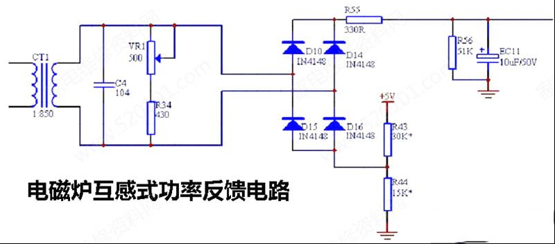 一款电磁炉互感式功率反馈电路