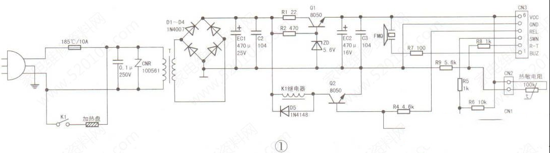九阳JYY-50YL1电压力锅不加热的检修思路