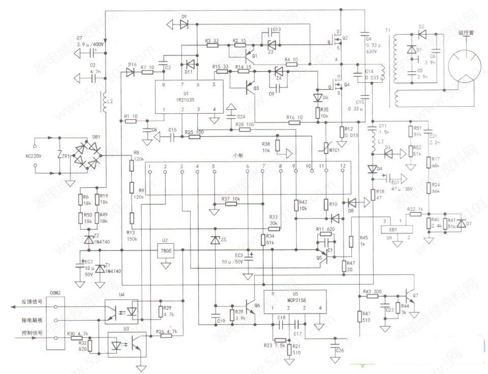 格兰仕G90F25CN3LV-Q6(GO)变频微波炉屏显E-1代码检修思路