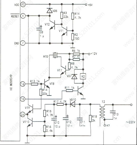 水仙XQB30-23全自动洗衣机欠压和过流保护电路原理与检修思路