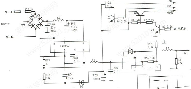 惠而浦WA-4001FK空气净化器通电不开机的检修思路