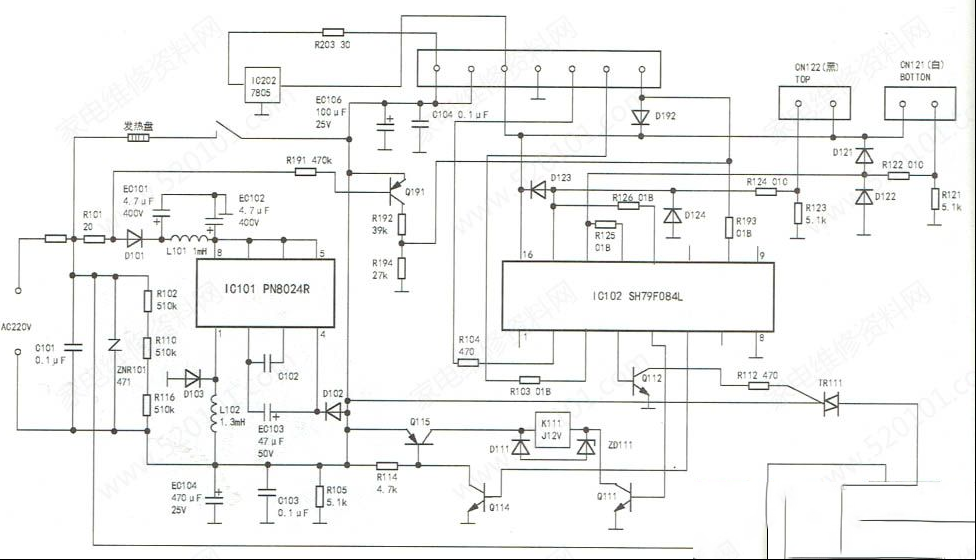 美的MB-WFS4017TM电饭锅电源板的工作原理和检修思路