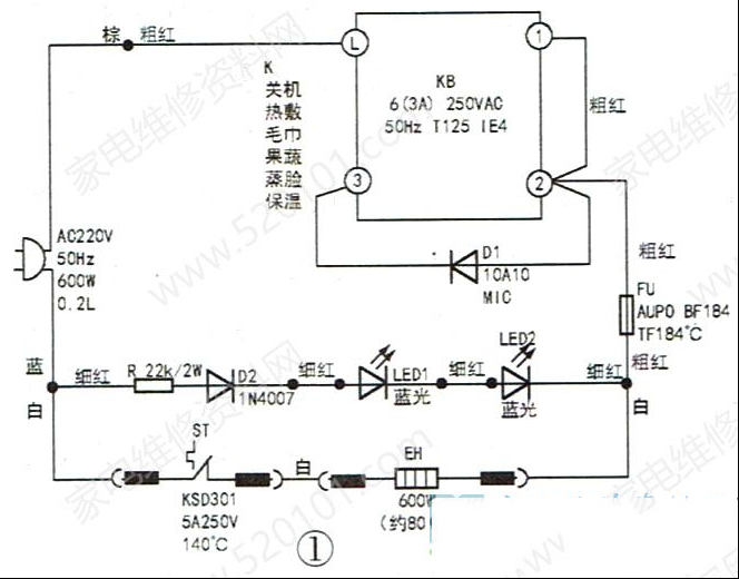 美克斯MKS NV8318果蔬美容喷雾仪不通电的检修思路
