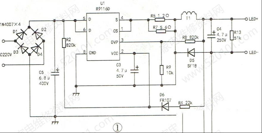 LED吸顶灯恒流控制电路检修思路2例