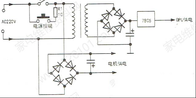 由市电输入引起三洋XQG60-L932CXS滚筒洗衣机自动停机的维修