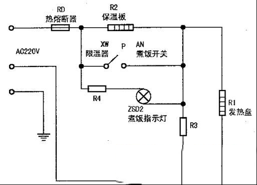 浩特自动电饭锅电路原理与分析