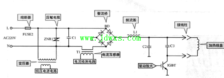 小天鹅 HY-K20L 型电磁炉主谐振电路中的高压谐振电容异常引起烧IGBT管