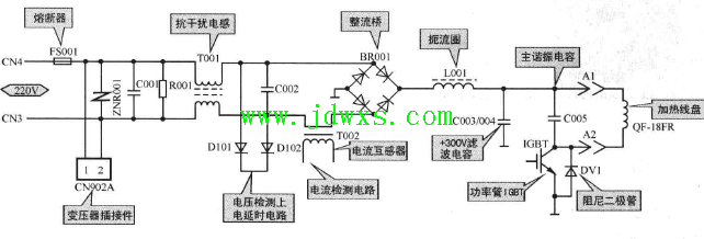 华帝NF20B电磁炉高压+300V 电源电路异常引通电电无反应