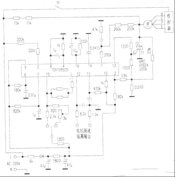 西门子WM2100滚筒洗衣机通电后指示灯亮，程控器工作，电动机不转
