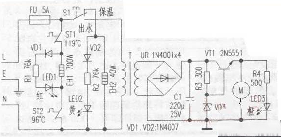 永进DPS-28F电热水瓶故障原理与故障检修（图）
