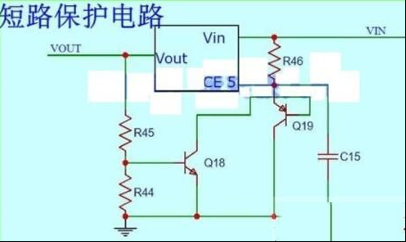 一例LM2596输出短路保护的电路图