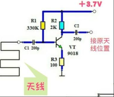 一例简易天线放大器的电路图
