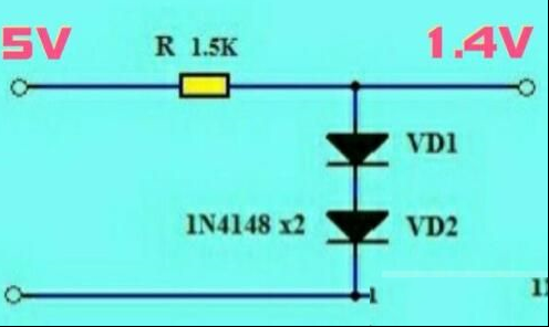一例5v转成1.5v稳压电路图