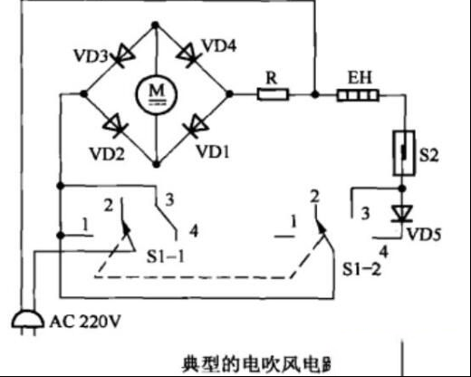 一例典型的电吹风电路解析