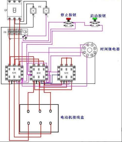 介绍三相异步电机星三角降压启动接线图
