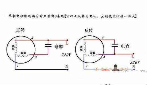 单相电机正反转控制方式及接线图