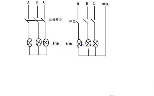 三相交流电如何接灯泡？三相交流电灯泡接法图解
