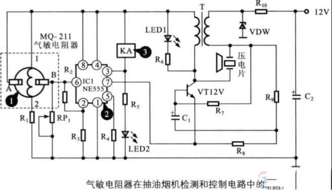 一例气敏电阻的应用电路说明