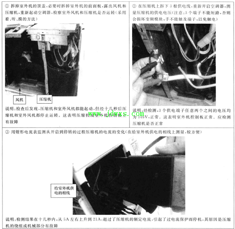 海信牌KFR-3501GW/BP变频空调器开机后，室内风机能连续运转，能周期性地间歇吹出冷风 ...