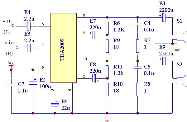 用TDA2009制作功放★_电路